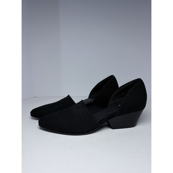 Eileen Fisher Lily D' Orsay Pumps Black Stretch Fabric Slip On Heel Shoes Sz 6.5 - Picture 3 of 10
